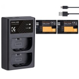 Зарядное устройство и два аккумулятора K&F Concept KF28.0021 LP-E6NH 2250 мАч для Canon 