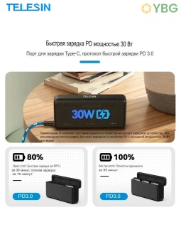 Чехол для зарядки Telesin с тремя слотами для карт памяти DJI Action 5Telesin S0-BCG-34-TDJ (4)