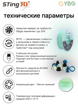Sting3D PETG мятно-зелёный STPETG03MG (14)