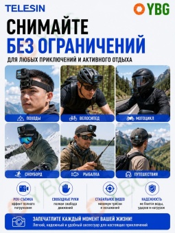 Быстросъемное крепление TELESIN на голову и головной убор - QHM-001 (5)
