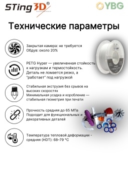 Sting3D PETG HYPER белый HS0204022 (3)
