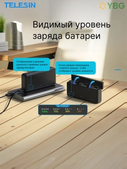 Чехол для зарядки Telesin с тремя слотами для карт памяти DJI Action 5Telesin S0-BCG-34-TDJ (3)