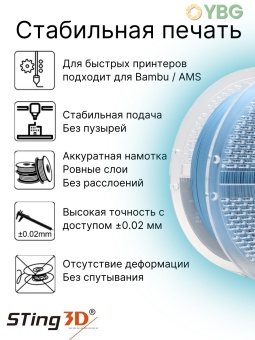 Sting3D PLA Matte  пастельно-голубой (3)