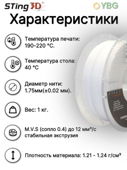 Sting3D PLA Pro белый 0202022 (12)