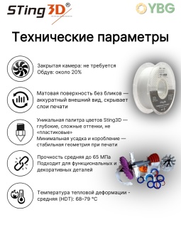 Sting3D PETG белый матовый STPETGM01WH (5)