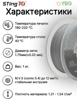 Sting3D PLA Matte серый STMA004 (11)