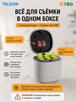 Зарядное устройство Telesin Allin Box GP-BTR-904-GY (16)