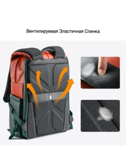Фотосумка, рюкзак для фототехники 20 л красно-зелёный K&F Concept KF13.087AV8 (5)
