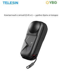 Чехол для переноски экшн-камеры для Insta360 X4X5 (с открывающимся дном) TELESIN - S6-PRC-19-TIS (2)