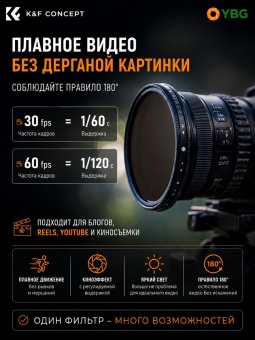 Переменный ND фильтр 37мм ND2-400 - KF01.1102 (10)