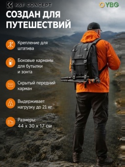 Фотосумка, рюкзак для фототехники 20 л черно-серый K&F Concept KF13.087AV5 (5)