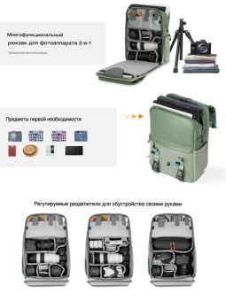 Фотосумка, рюкзак для фототехники 20 л светло-зелёный K&F Concept KF13.087AV9 (6)