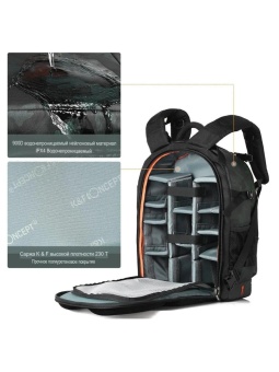 Фоторюкзак с отделением для ноутбука 23 л хаки зеленая K&F Concept KF13.119 (8)