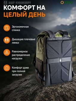 Фотосумка, рюкзак для фототехники 20 л зелёный K&F Concept KF13.087AV2 (4)
