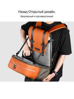 фотосумка, рюкзак для фототехники 20 л зелено-оранжевая K&F Concept KF13.087AV1 (2)