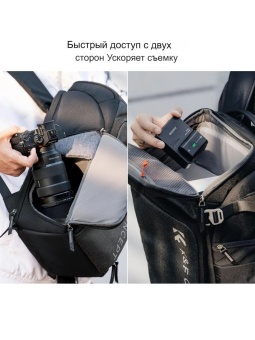 Фоторюкзак, вместительная сумка для фотоаппарата 25л серая K&F Concept KF13.128V3 (4)