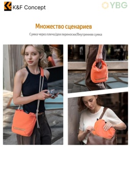 Сумка-слинг для камеры оранжевый- KF13.168 (2)