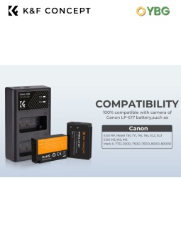 Зарядное устройство на два аккумулятора LP-E17 для Canon, K&F Concept (KF28.0008) (14)