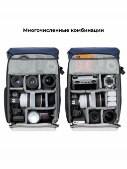 Фотосумка, рюкзак для фототехники 20 л темно-синий K&F Concept (KF13.066V13) (4)