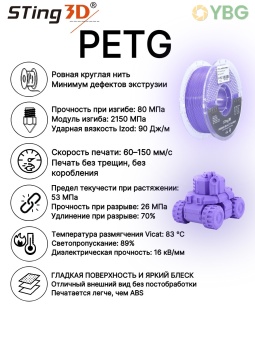 Sting3D PETG фиолетовая лаванда STPETG02LP (26)