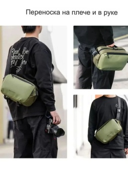 Cумка для фотоаппарата через плечо K&F Concept Alpha Sling 10л зелёная (KF13.157V2) (2)