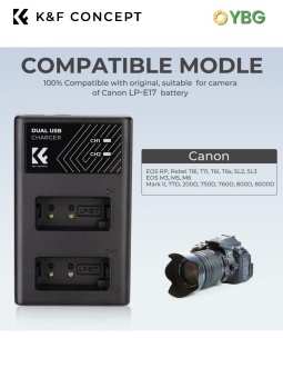 Зарядное устройство на два аккумулятора LP-E17 для Canon, K&F Concept (KF28.0008) (12)