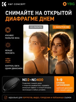 Переменный ND фильтр 37мм ND2-400 - KF01.1102 (9)