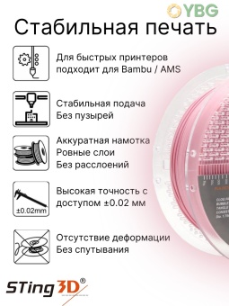 Sting3D PLA Matte пастельно-розовый (3)
