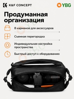 Cумка для фотоаппарата через плечо K&F Concept Alpha Sling 10л черная (KF13.157V1) (1)