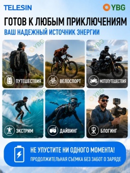 Аккумуляторная батарея Telesin S0-BTR-06-TGP (6)